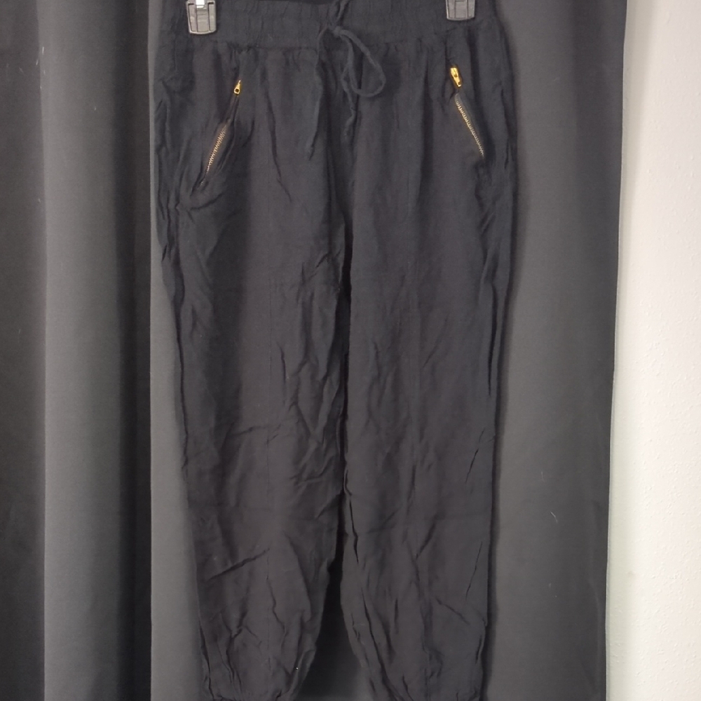 Hype Black Capris with Gold Accents